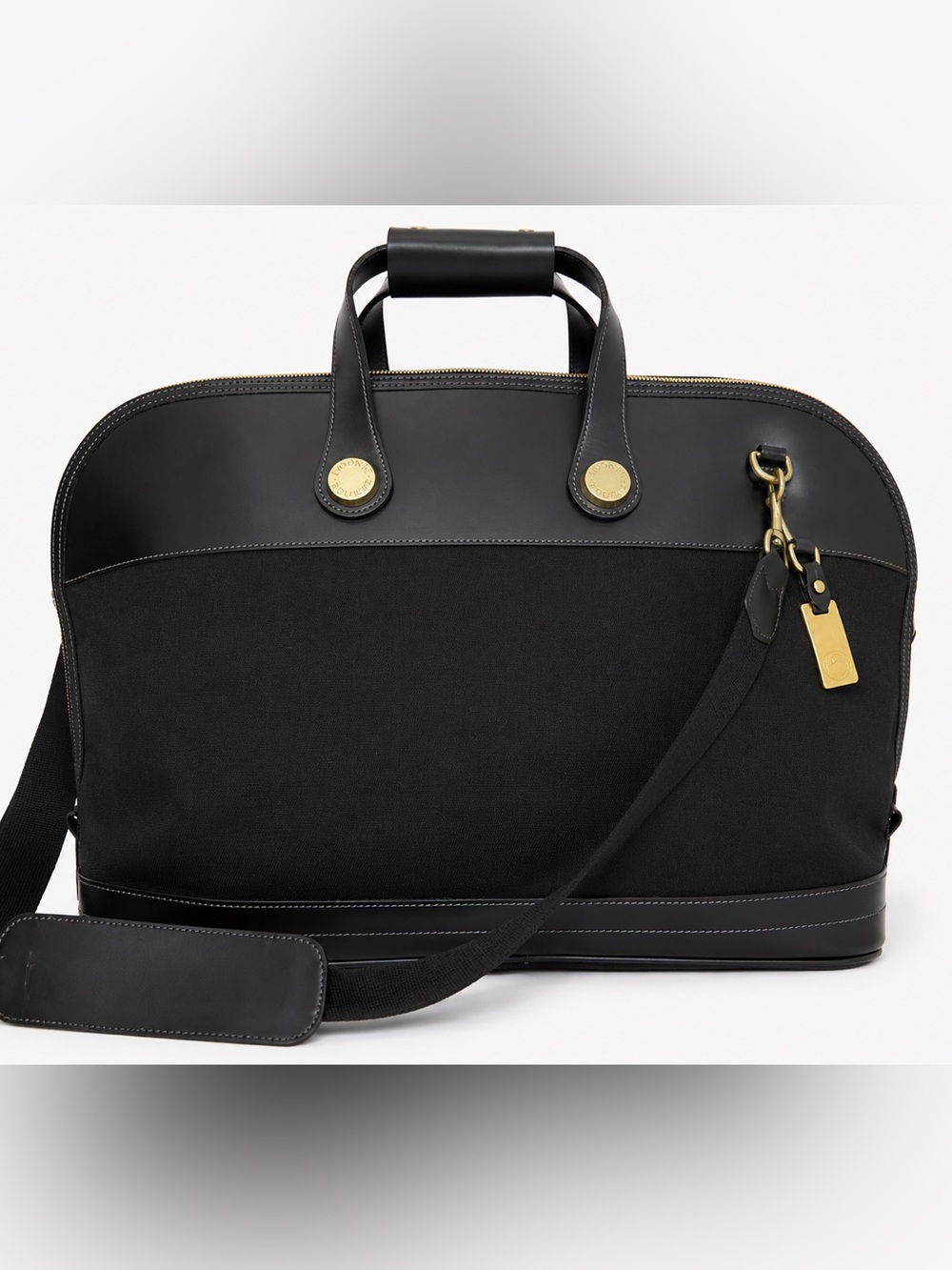 Vintage Dooney & Bourke Large Weekender Duffel Black Canvas Leather USA Made